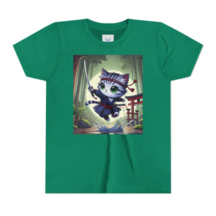Moonlit Samurai Kitty Youth Short Sleeve Tee