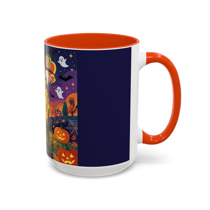 🎃🐈‍⬛ The Pumpkin Moon Embrace Colorful Mug – Whimsical Halloween Charm