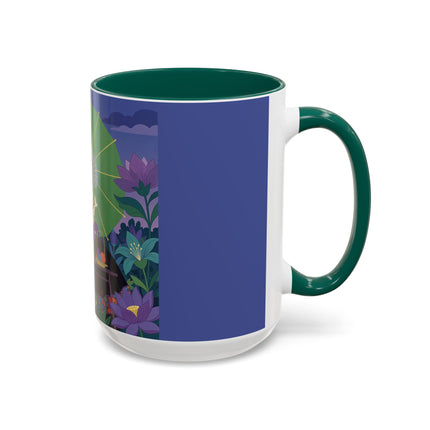The Lady Of The Moonlit Needlework Colorful Mugs – Art Deco Crafting Elegance