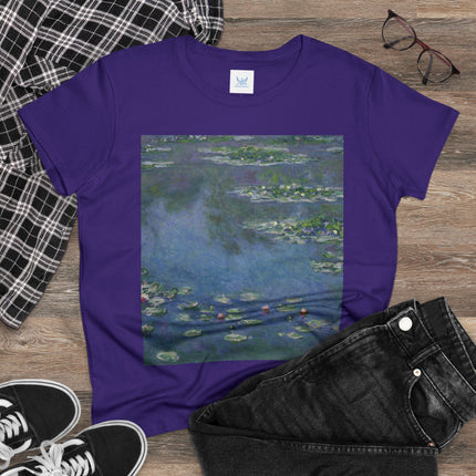 Water Lilies by Claude Monet Women's Midweight Cotton Tee