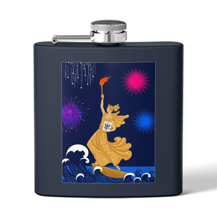 Liberty's Triumph Stainless Steel Flask – Art Deco Glory & Triumphant Spirit