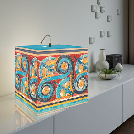 Reproduction of S-Spiral Frieze by Emile Gilliéron Light Cube Lamp