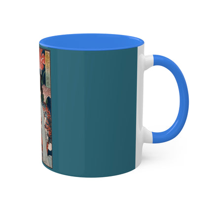 Modern Gallants with Morning Glories by Tsukioka Yoshitoshi Colorful Mugs, 11oz