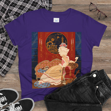 🎼🐈 The Lady Of The Midnight Salon Cotton Tee – Art Deco Fashion Illustration