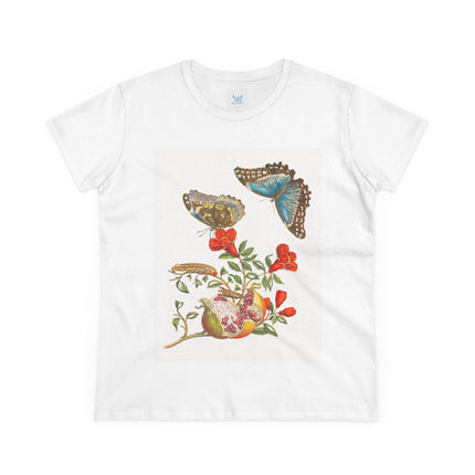 Blue Butterflies and Pomegranate Cotton Tee