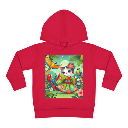 Parrot Dance of the Geisha Kitten Toddler Pullover Fleece Hoodie