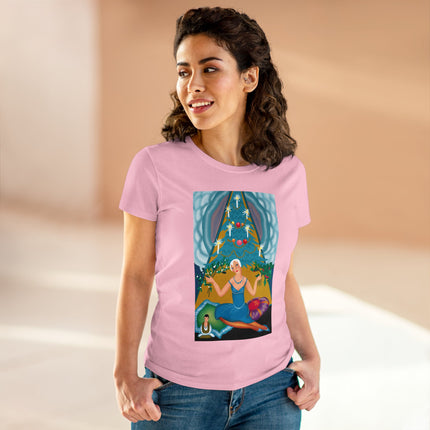 Art Deco Christmas Elegance Women's Midweight Cotton Tee