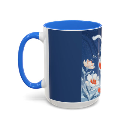❄️⛸️ The Winter Skater’s Flight Colorful Mug – Art Deco Floral Fantasy