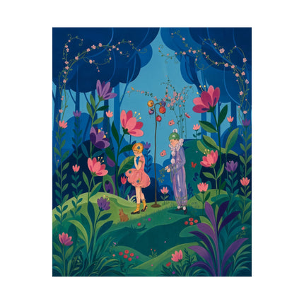🦋🌷 The Secret Flower Forest Matte Vertical Poster – Art Deco Botanical Whimsy