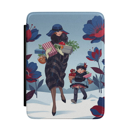 🎁🌺 The Christmas Gift Garden Stroll Kindle Case – Art Deco Holiday Fantasy