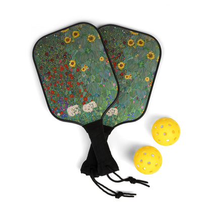 Farm Garden with Sunflowers by Gustav Klimt Pickleball Kit