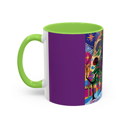 🎄✨ Christmas Among The Twinkling Trees Colorful Mug – Art Deco Holiday Fantasy