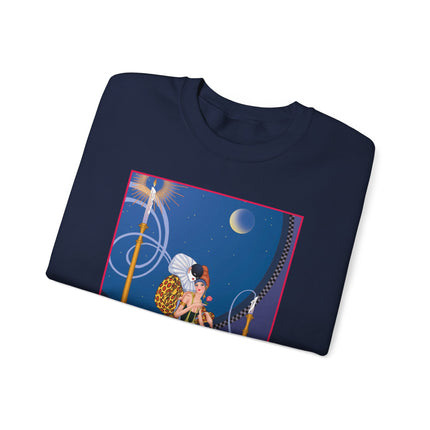 Smoke and Secrets: A Glamorous Encounter in Prohibition Era Heavy Blend™ Crewneck Sweatshirt