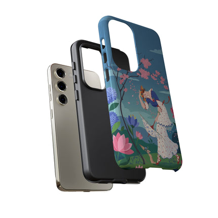 🌸☂️ The Lady Of The Falling Blossoms Phone Case – Art Deco Garden Whimsy
