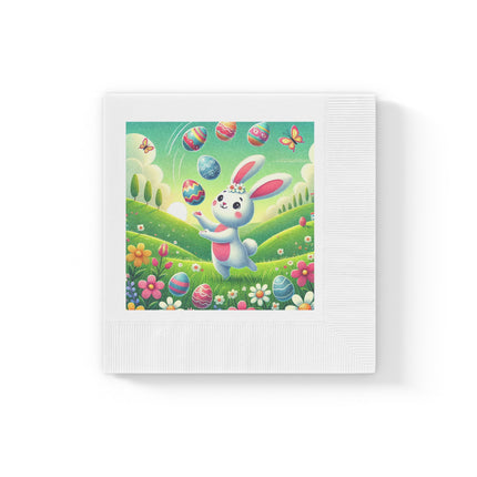 Easter Bunny’s White Coined Napkins