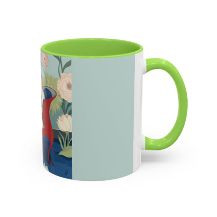 The Lady Of The Scarlet Chaise Colorful Mugs – Art Deco Romantic Elegance