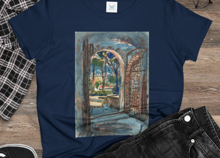 Gate in S. Miniato by Martin Monnickendam Women's Midweight Cotton Tee