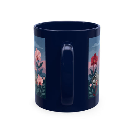 🖤🌸 The Lady Of The Striped Orchid Garden Ceramic Mug – Art Deco Fashion Elegance
