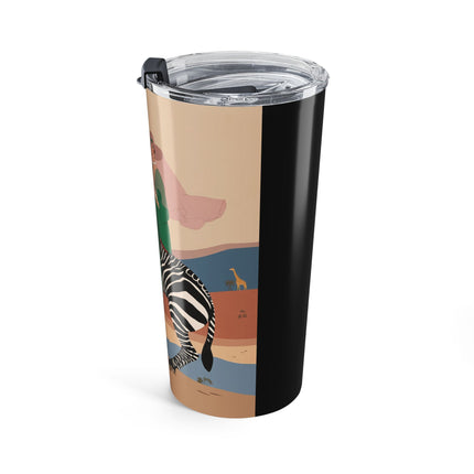 Zebra Rider 20oz Tumbler – Safari Chic & Art Deco Adventure