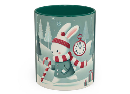 Candy Cane Timekeeper Bunny Colorful Mugs (11oz, 15oz)