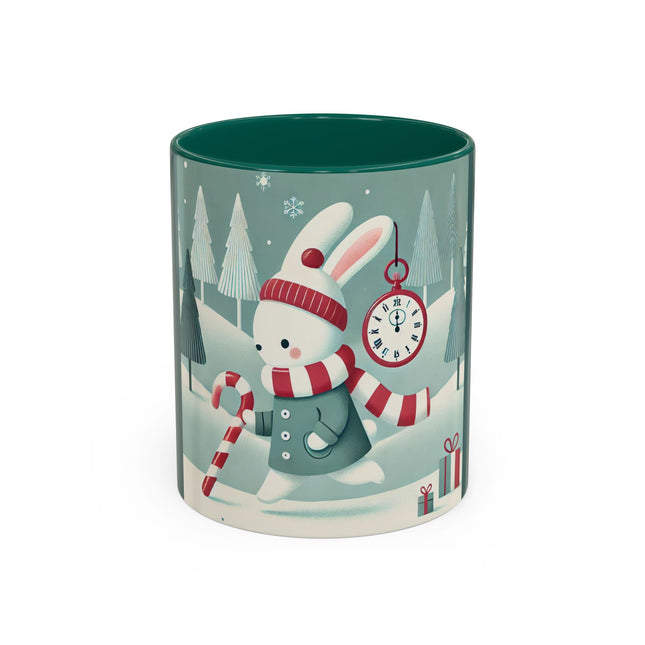 Candy Cane Timekeeper Bunny Colorful Mugs (11oz, 15oz)