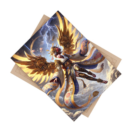 Valkyrie Descending Through Storm Ceramic Tile