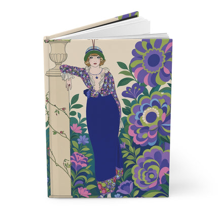 💜🌸 The Enchanted Violet Garden Elegance Hardcover Journal – Art Deco Floral Fashion