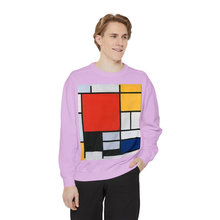 Composition with Red, Yellow, Blue, and Black by Piet Mondrian Garment-Dyed Sweatshirt
