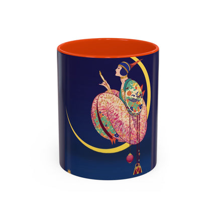 Moonlit Reflections Colorful Mug (11oz, 15oz) – Celestial Elegance, Art Deco Beauty & Dreamy Style