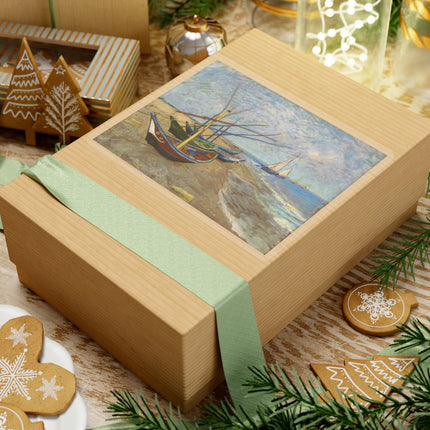 Fishing Boats on the Beach at Saintes-Maries by Vincent Van Gogh Kiss-Cut Stickers (4 Sizes)