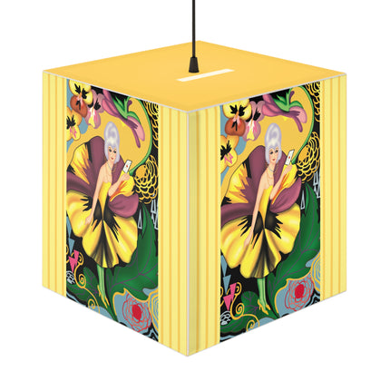 Enchanted Pansy Elegance Light Cube Lamp