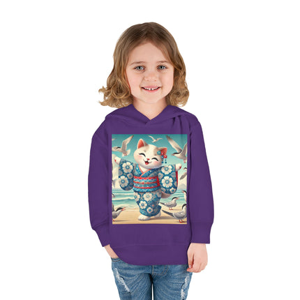 Geisha Kitten by the Seaside Toddler Pullover Fleece Hoodie