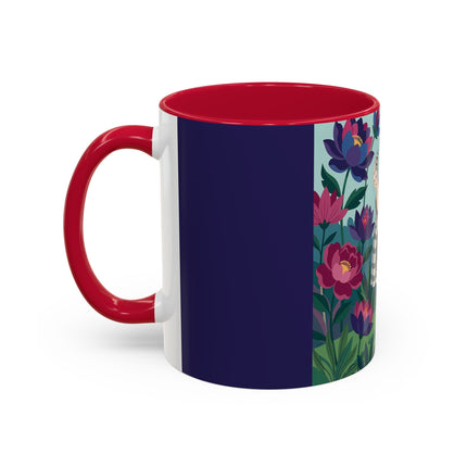 The Lady Of The Lotus Garden Colorful Mugs – Art Deco Botanical Elegance