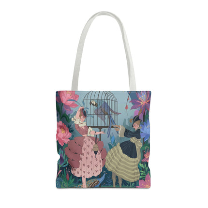 🦜🌸 The Ladies Of The Enchanted Aviary Tote Bag – Art Deco Floral Fantasy