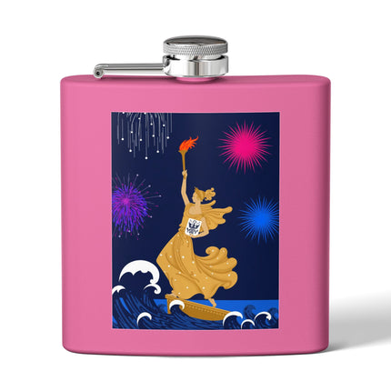 Liberty's Triumph Stainless Steel Flask – Art Deco Glory & Triumphant Spirit