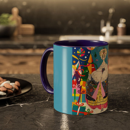 🎀✨ The Christmas Court Of Joy Colorful Mug – Art Deco Holiday Fantasy