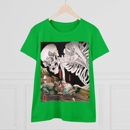 Mitsukuni Defying the Skeleton Spectre by Utagawa Kuniyoshi Women's Midweight Cotton Tee