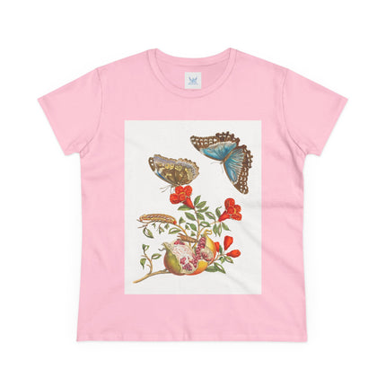 Blue Butterflies and Pomegranate Cotton Tee