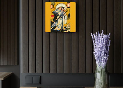 Golden Embrace Acrylic Wall Clock