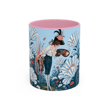🎨💙 The Enchanted Garden Artist Colorful Mug – Art Deco Floral Whimsy