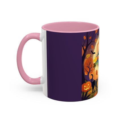 🌕🍂 Autumn Song Beneath The Harvest Moon Colorful Mug – Whimsical Halloween Charm