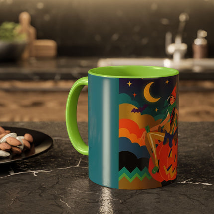 🌙🎃 The Witch Of Crescent Moon Pumpkin Colorful Mug – Colorful Halloween Charm