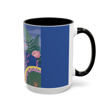 The Lady Of The Garden Stroll Colorful Mugs – Art Deco Botanical Elegance