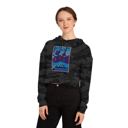 Fireworks in Venice by George Barbier Women’s Cropped Hooded Sweatshirt