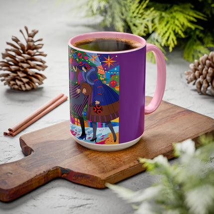 🎄✨ Christmas Among The Twinkling Trees Colorful Mug – Art Deco Holiday Fantasy