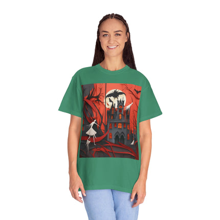 Halloween Night Scene Unisex Garment-Dyed T-shirt