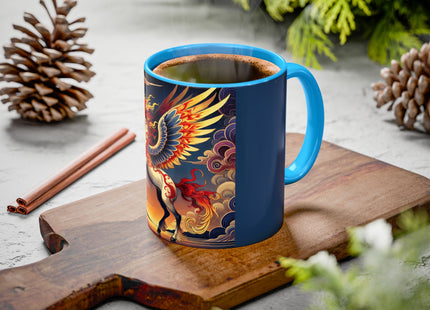 Flame-Winged Horse at Sunset Colorful Mugs (11oz, 15oz)