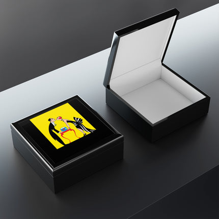 A Moment of Elegance: A Passionate Embrace Amidst Golden Splendor Jewelry Box
