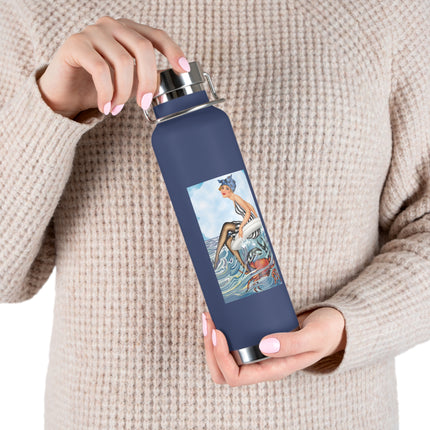 Playful Waves and Fashion Follies Copper Vacuum Insulated Bottle, 22oz