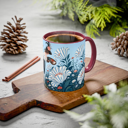 🎨💙 The Enchanted Garden Artist Colorful Mug – Art Deco Floral Whimsy